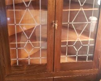 Corner cabinet with glass doors, 36" x 18" x 68"
