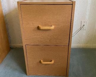 Two drawer wood file cabinet