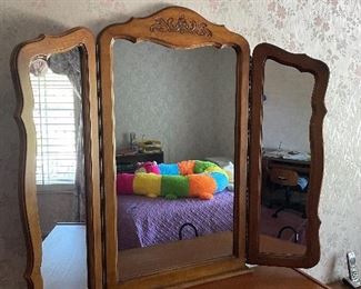 Three section mirror