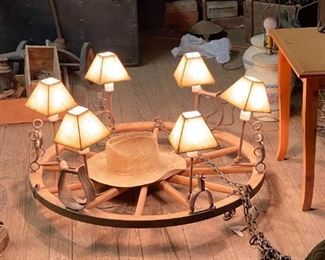 wagon wheel chandelier 