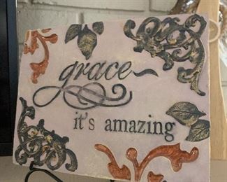 lot 8- Grace is amazing decor with holder $8 
