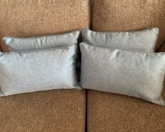 lot 11- (4) light blue rectangular pillows $15