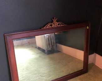 Mirror with brass detail