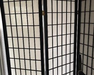 room screen - wood and parchment