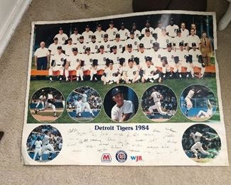 signed Detroit Tiger poster - 1984