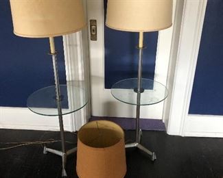 mid-modern floor table lamps - matched set