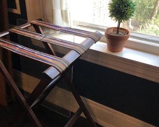 Butler's tray folding stand, and faux plants