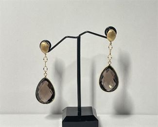 Brown topaz and 14k gold earrings - price 500 dollars   