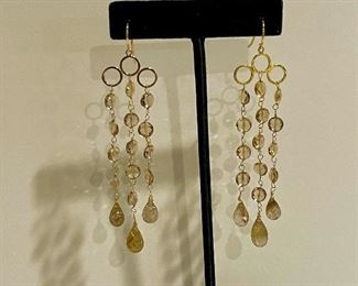 14k chandelier earrings - price 300 dollars - not stamped acid tested   