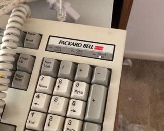 Vintage Packard Bell keyboard and computer