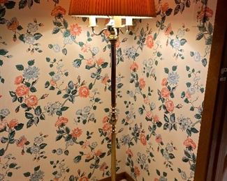 Gold Floor Lamp with crinkle shade