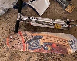Vintage Skateboard and Scooter