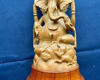 Hindu Elephant God Ganesh carved statue