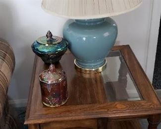 Vintage Side Table, Lamp and Decor 