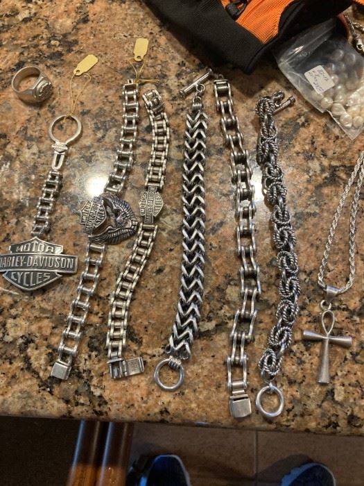 Motorcycle sterling bracelets