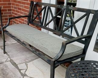 Outdoor metal bench