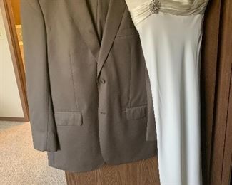 Wedding dress and men’s suit. 