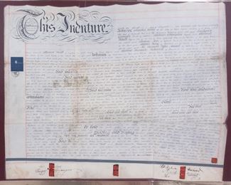 Lg 1840 Exeter England Vellum Wax Seal Document
