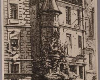 Charles Meryon Etching House with a Turret 1852