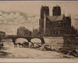 Charles Meryon Etching "L' Abside Notre Dame" 1854