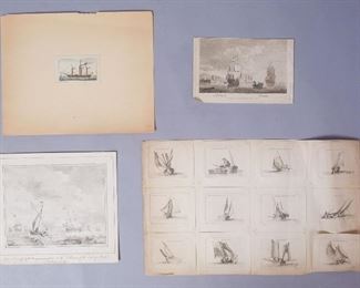 William Baillie Group 15 Etchings Seascapes & Boats