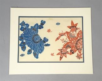 Japanese Textile Print Ramura Bold Floral Design