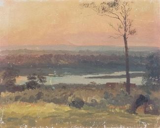 1930-40's Lakeside Landscape Painting 