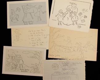 Grp WWII Cecile Covell Holiday Sketched Cards