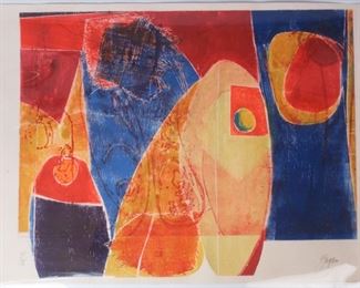 Signed Papa Abstract Etching with inscription 1970