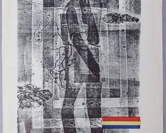 Cenek Prazak Signed Abstract Print w Dedication 1980