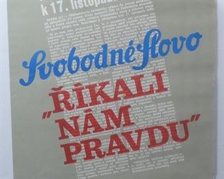 1989 Czech Socialist Party Free Speech Poster
