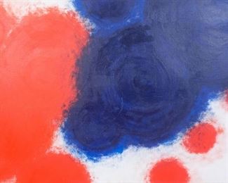 Don Matta Red, White, and Blue Abstract Painting