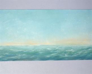 Francis West Seascape Horizon Painting Oil On Board