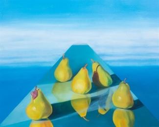 Alice Beamish Abstract Painting Pear Pyramid Ocean Sky 