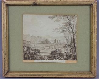 Old Master Miniature Drawing Bolton Abbey 1832