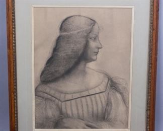 c1900 Leonardo Da Vinci Portrait of Woman Print