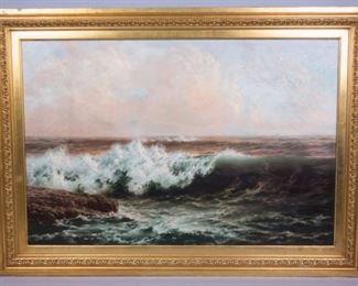 Fine Large Henry Cody Oil on Canvas Seascape Painting