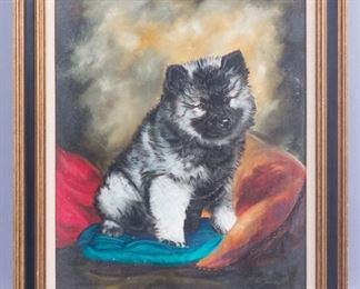 Jack Kalar Dog Keeshond Portrait Painting