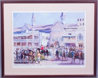 Signed Churchill Downs Thoroughbred Horse Racing Print