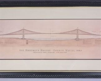 The Brooklyn Bridge Blueprints Print John A. Roebling