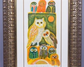 Signed Judith Bledsoe Print A Parliament of Owls
