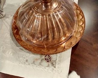 Copper dome on Copper Serving Tray, fine Vintage Made in Turkey,