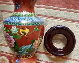 The Other "JINGFA" Cloisonne Vase of highest esteem and Quality with gold Gilt Finishing,