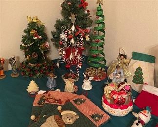 Assorted Stuffed Animals and Christmas Decor'