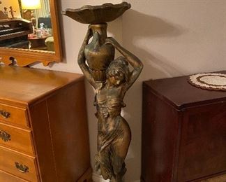 Aphrodite Life Size Statuary, Dresser with Mirror, Stereo Radio, Phonograph Turn Table