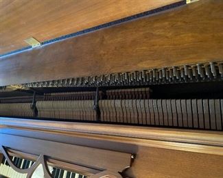 Interior of Fischer Console Piano
