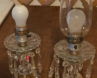 Hobnail Hurricane Style Lamps