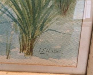 Watercolor signed LE Gaskins 