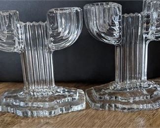 Lot 123
Art Deco Glass Candleholders Crystal