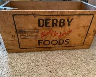 Derby Foods vintage/antique crate